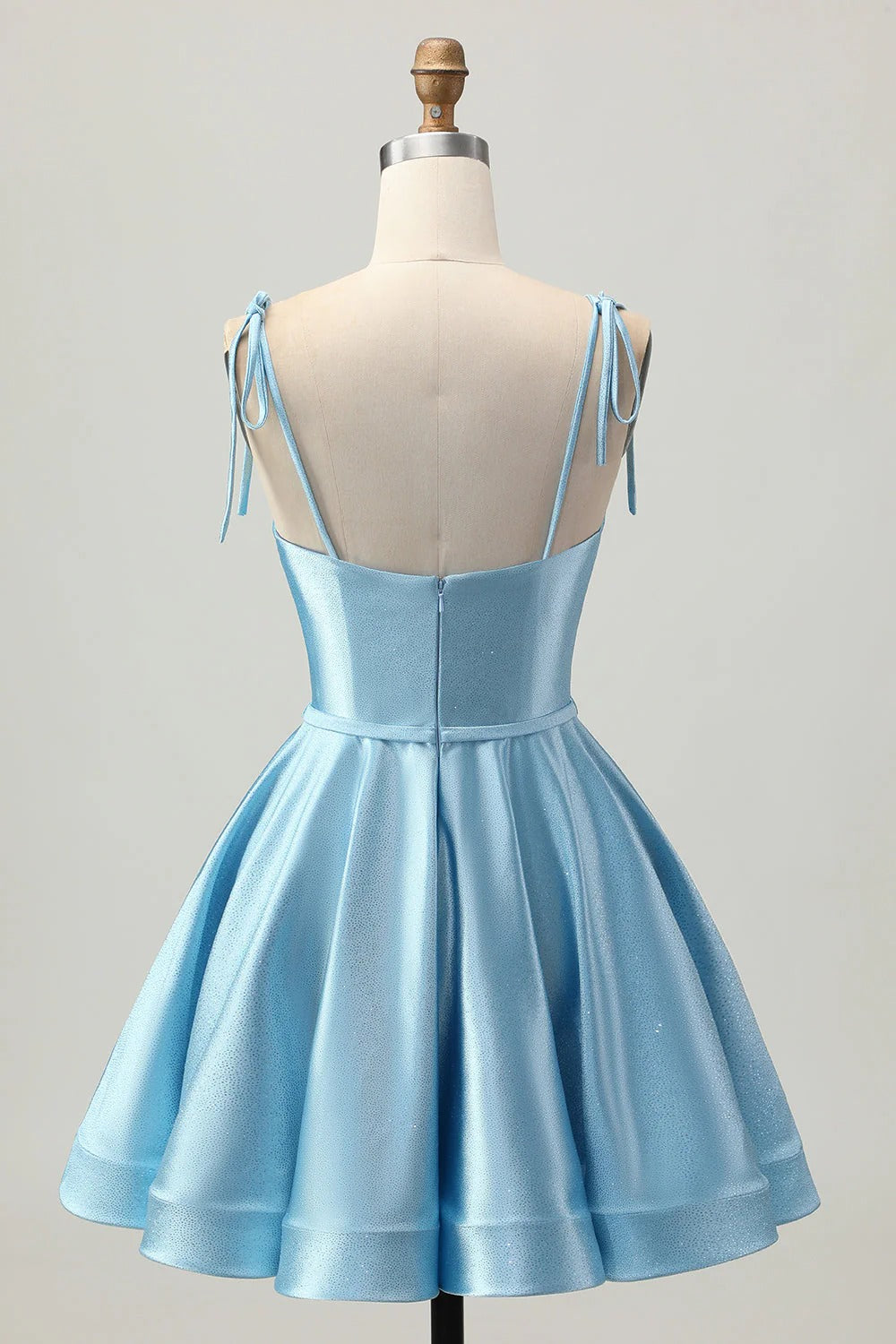 HEULORIA Shimmering Tie-Strap A-Line Short Homecoming Dress with Sweetheart Neckline ED-599