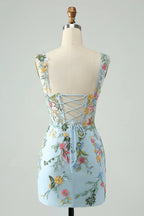 HEULORIA Enchanting Multi-Color Floral Embroidery Mermaid Prom Dress with Side Slit and Detachable Straps ED-602