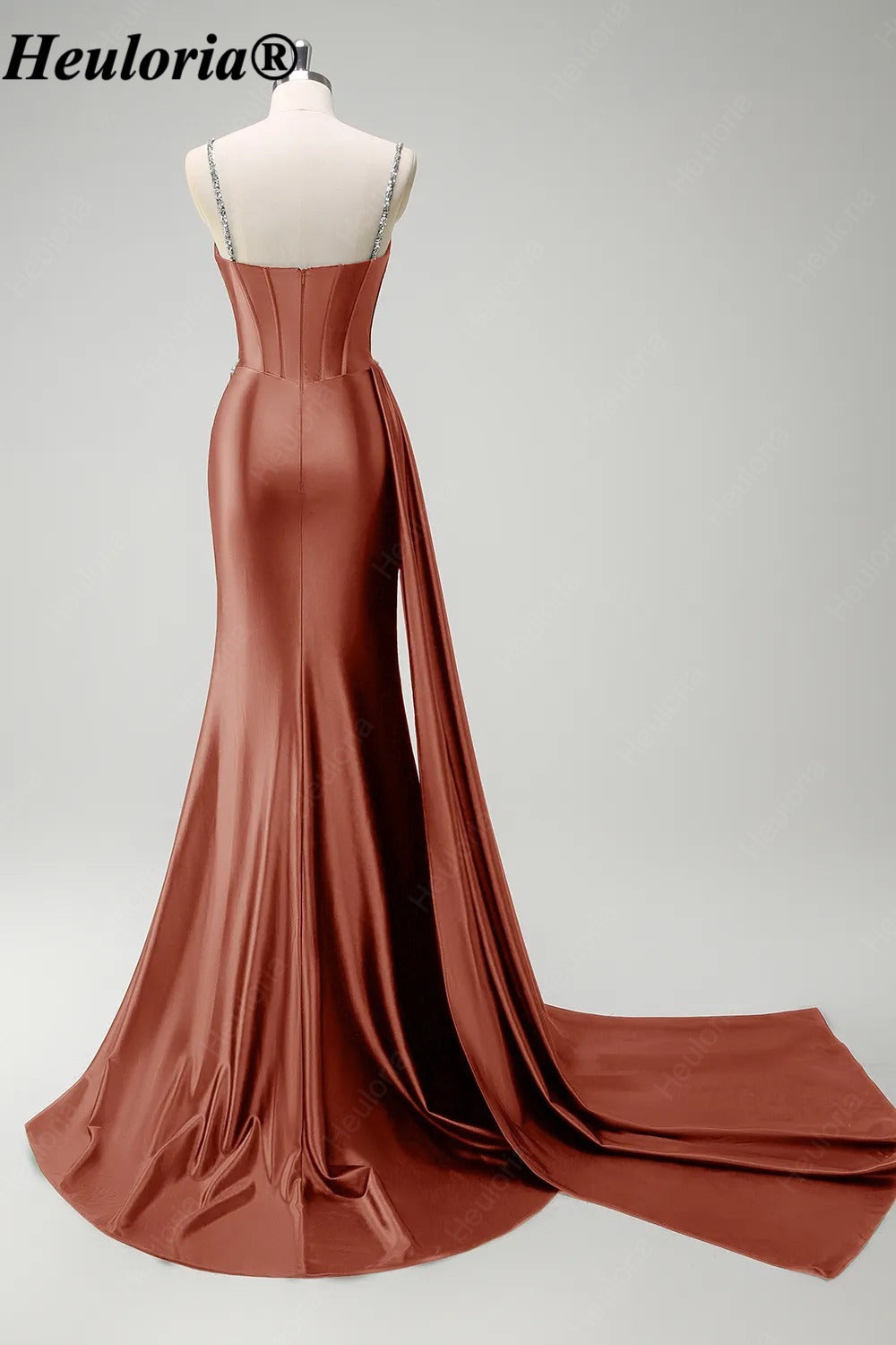 heuloria-Rhinestone Satin Corset Prom Dress with High Slit and Side Train-ed-357