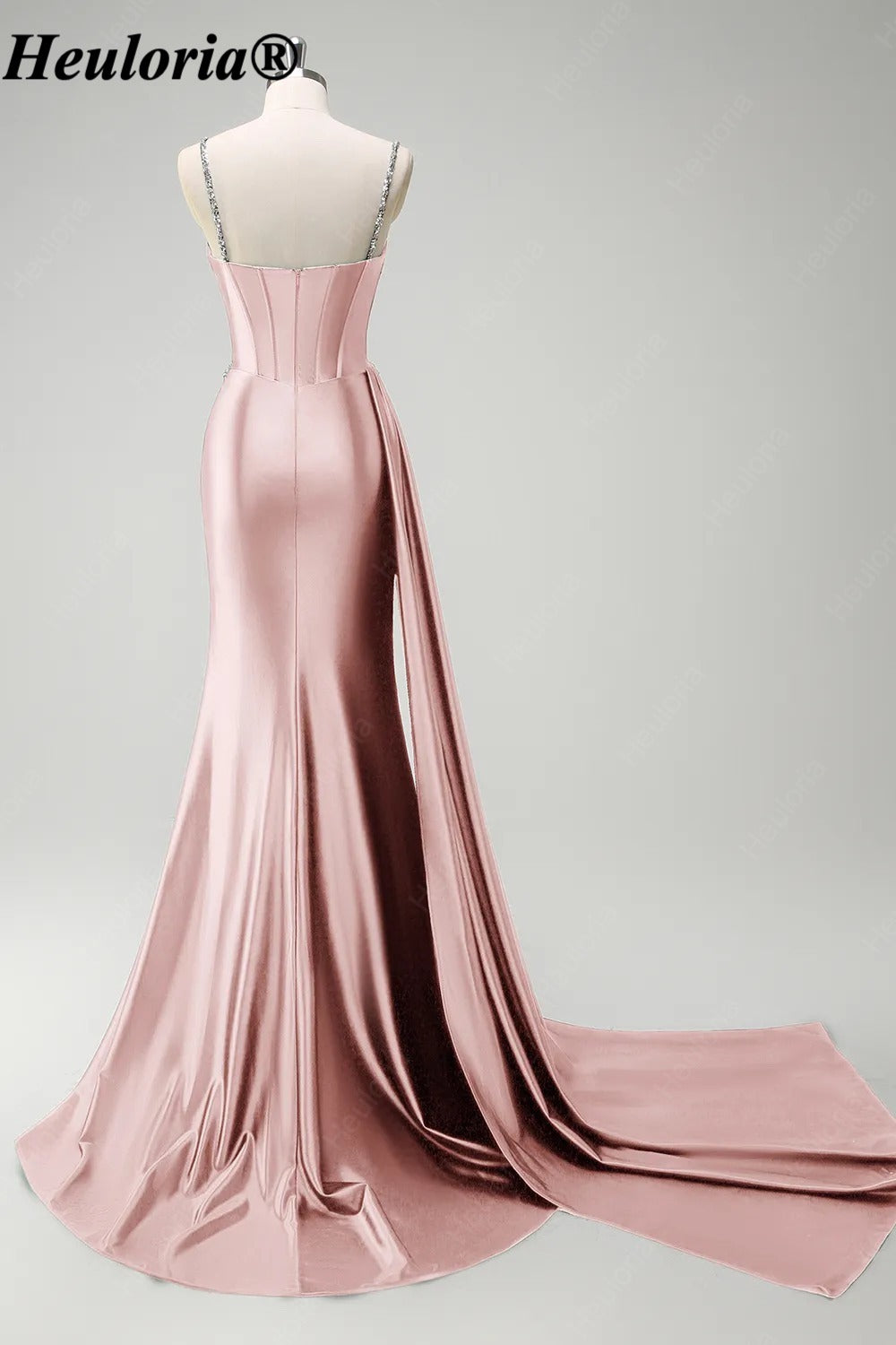 heuloria-Rhinestone Satin Corset Prom Dress with High Slit and Side Train-ed-357