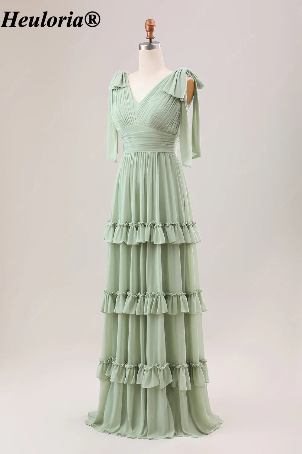 heuloria-Dusty Sage V-Neck Bow Shoulder Ruffle Bridesmaid Dress-ed-553