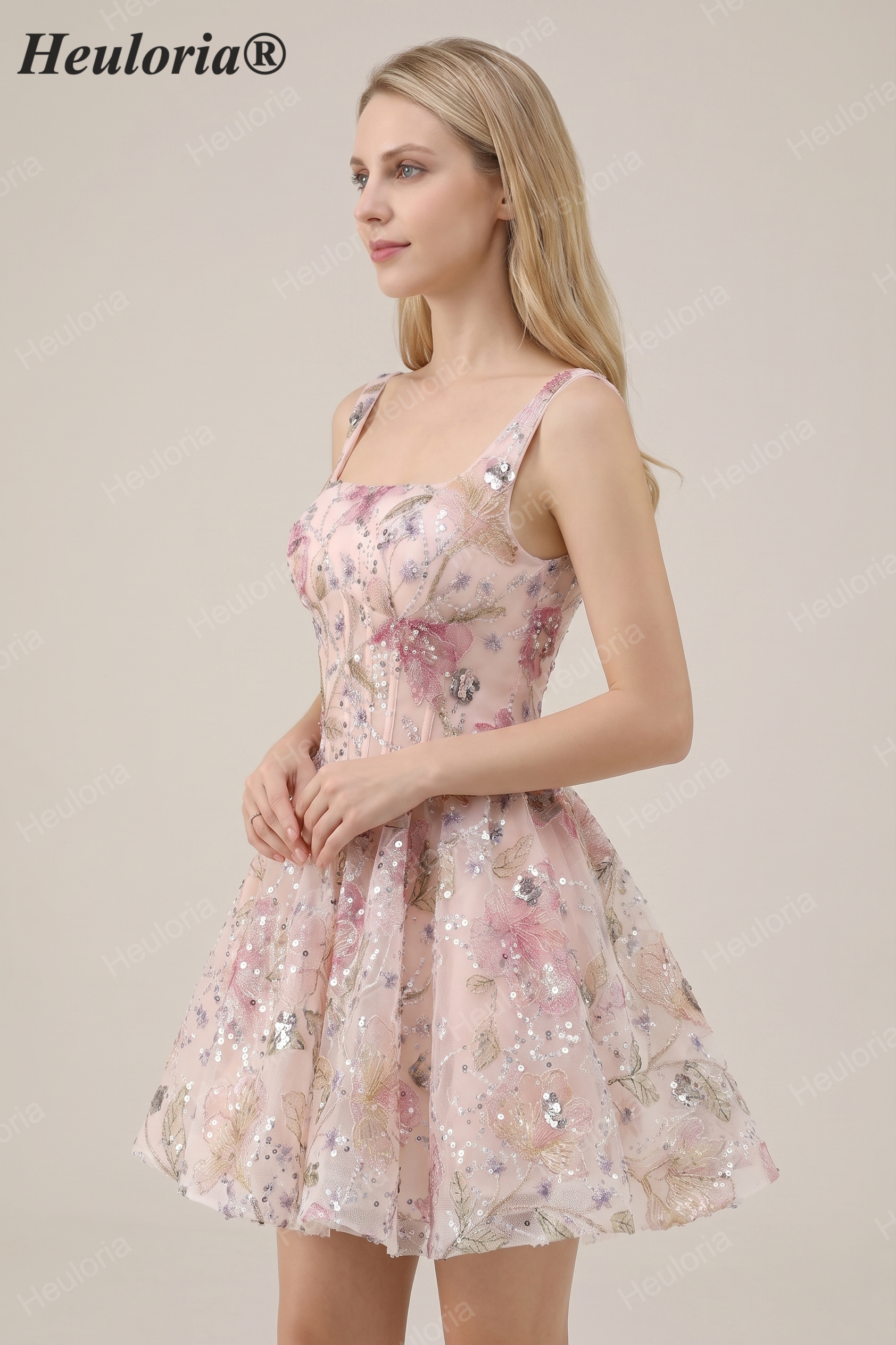 Floral Sequin Mini Homecoming Dress - Corset Back | Heuloria heuloria Floral Sequin Mini Homecoming Dress - Corset Back | Heuloria heuloria
