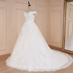 HEULORIA Princess Ball Gown Wedding Dress off shoulder bride dress lace up plus size robe de mariee Lace beading Wedding Bridal Gown BA-573