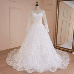 Vestido De baile HEULORIA, vestidos De Boda De Princesa, vestido De novia De encaje De manga larga, cinturón con cuentas, vestido De novia De talla grande 