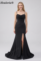 HEULORIA Sparkling Cowl Neck Mermaid Prom Dress with High Slit and Lace-Up Back ED-653
