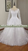 HEULORIA princess wedding dress long sleeve shinny skirt lace applique plus size pearl beads bride dress customize BA-535