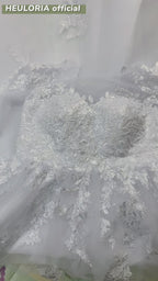 Illusion V-Neck Lace Long Sleeve A-Line Wedding Dress AL-595