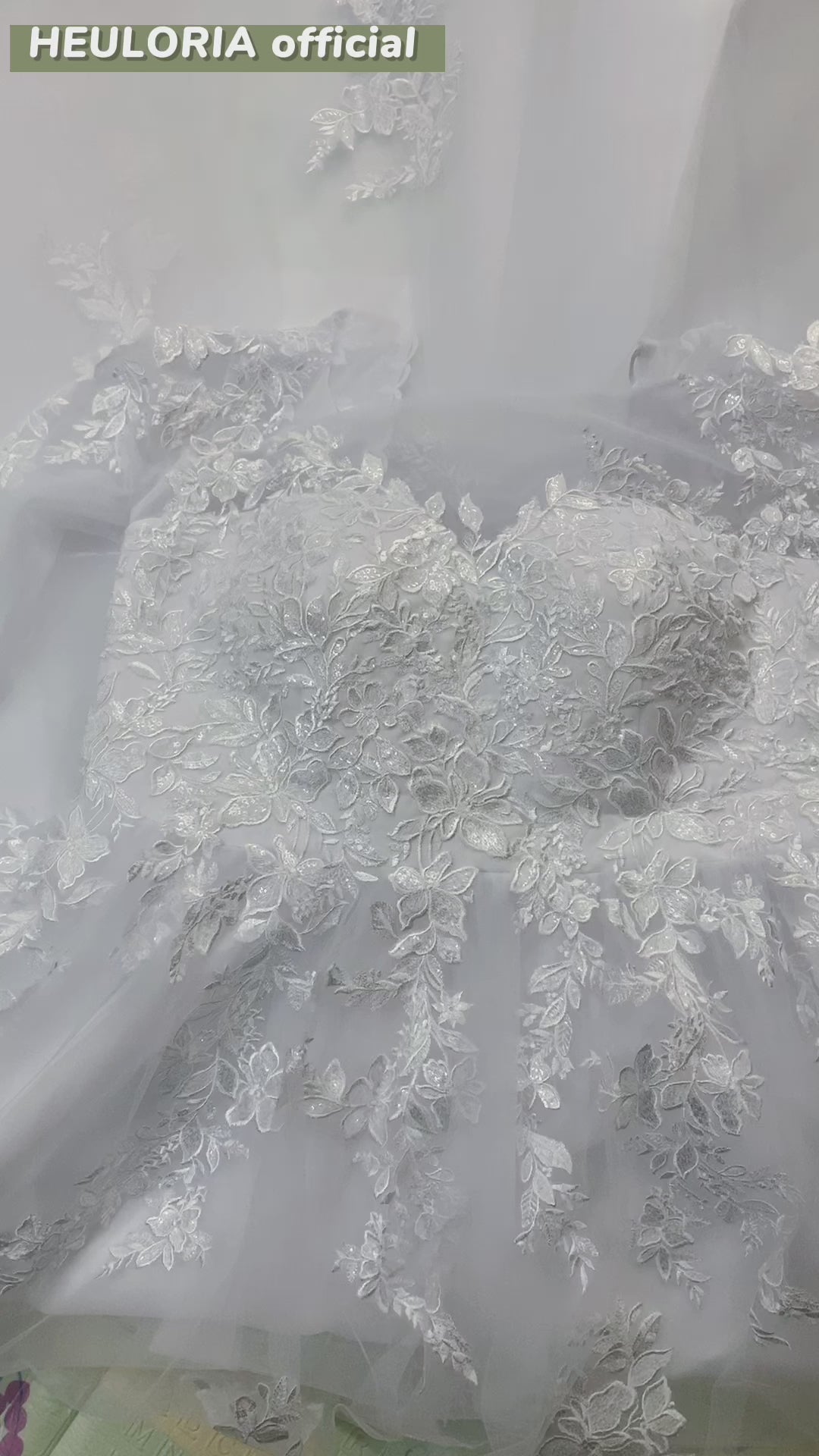 HEULORIA Dreamy Long Sleeve Illusion Lace A-Line Wedding Dress AL-595