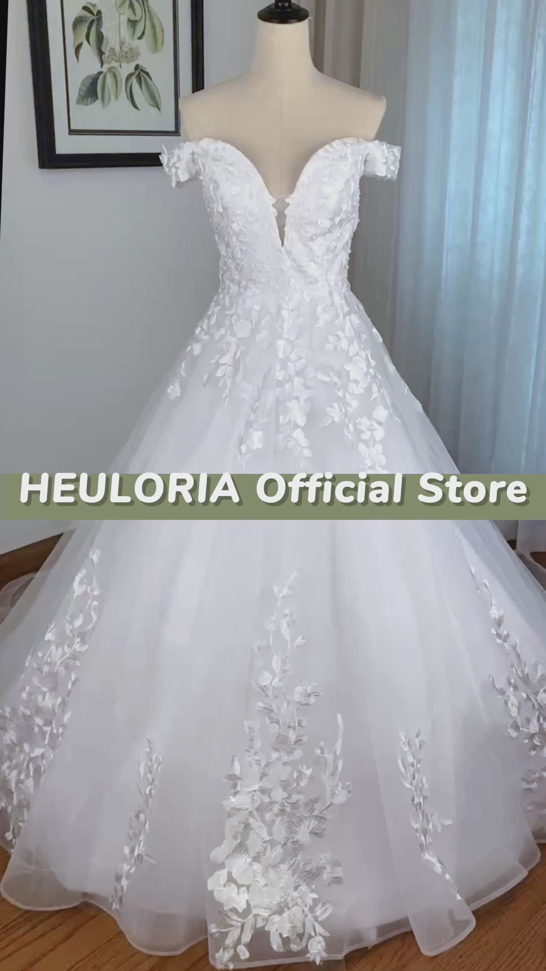 HEULORIA elegant off shoulder wedding dress lace Princess bridal dress Robe De Mariee Wedding Bride Dress BA-8197