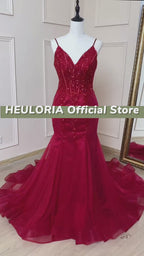 HEULORIA Sweetheart Lace Beaded Mermaid Evening Dress with Corset Back ME-565-1