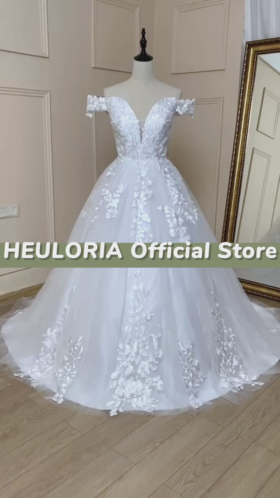 HEULORIA elegant off shoulder wedding dress lace Princess bridal dress Robe De Mariee Wedding Bride Dress BA-598
