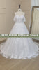 HEULORIA Ball-Gown/Princess Off the Shoulder Detachable sleeve Court Train Tulle Lace Wedding Dress With Sequins Beading BA-718