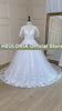 HEULORIA Princess Ball Gown Wedding Dress short sleeve lace applique plus size robe de mariee bride dress BA-650