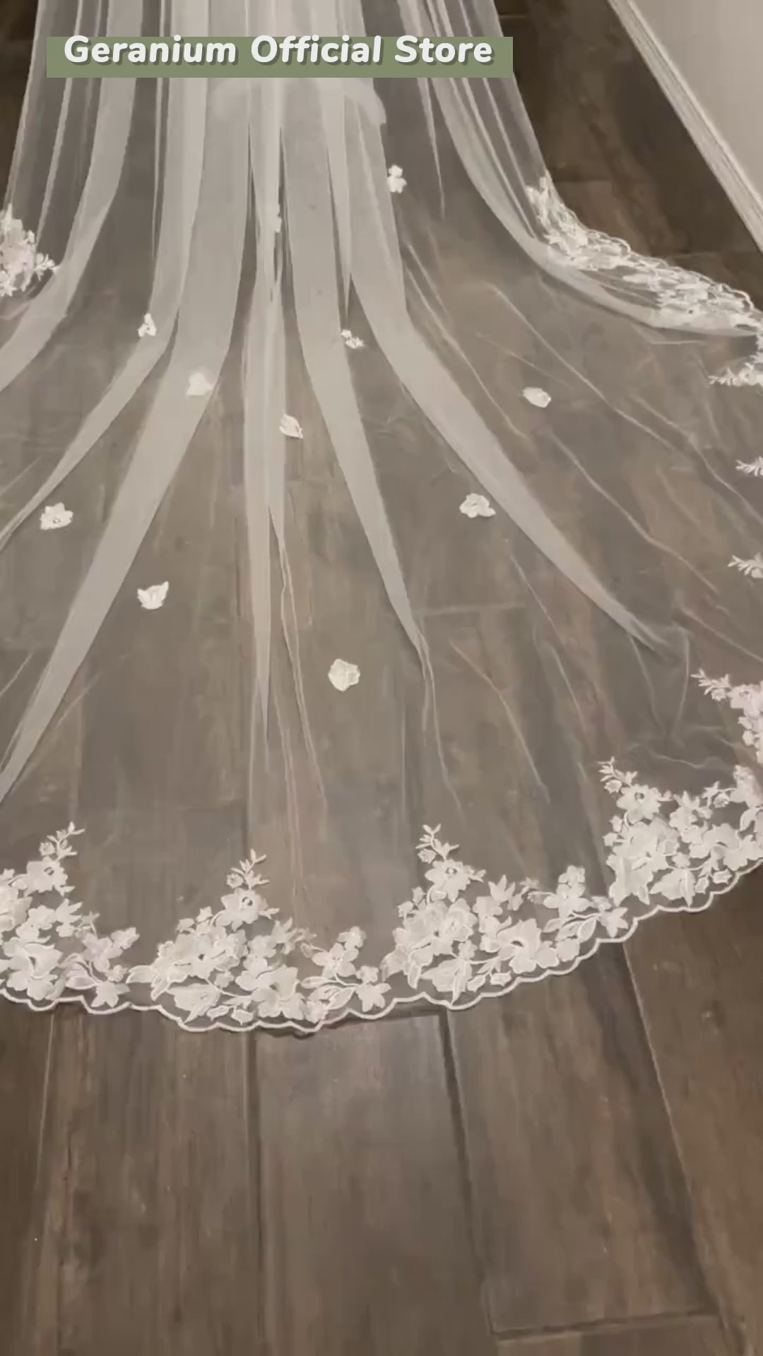 Cathedral Wedding Veil Lace bridal veil with Metal Comb Length 300cm width 300cm for Bride VL-154