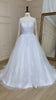 HEULORIA elegant A line long sleeve Court Train Tulle Lace Wedding Dress With Sequins Beading AL-723