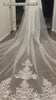 Vintage Lace Wedding Veils Floral Cathedral Veil,Floral Lace Cathedral Length Veil,Flowery Chapel Wedding Veil,Lace Chapel Length Veil/  VL-147