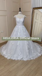 Illusion High-Neck Lace Cap Sleeve Ball Gown Wedding Dress BA-779A