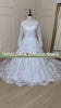 HEULORIA Ball Gown princess Wedding Dresses long sleeve lace bride dress beading belt plus size Robe De Mariee Wedding gown BA-548