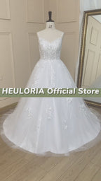 Sweetheart Sequin Lace Spaghetti Strap A-Line Wedding Dress AL-717