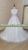 HEULORIA A-line V-Neck Sweep Train Lace Tulle Wedding Dress With Sequins AL-720A