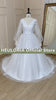 HEULORIA elegant A line long sleeve Court Train Tulle Lace Wedding Dress With Sequins AL-694