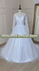 HEULORIA Boho vestido de novia de manga larga vestido de novia de talla grande bata de mariee encaje con cuentas una línea vestido de novia de boda 