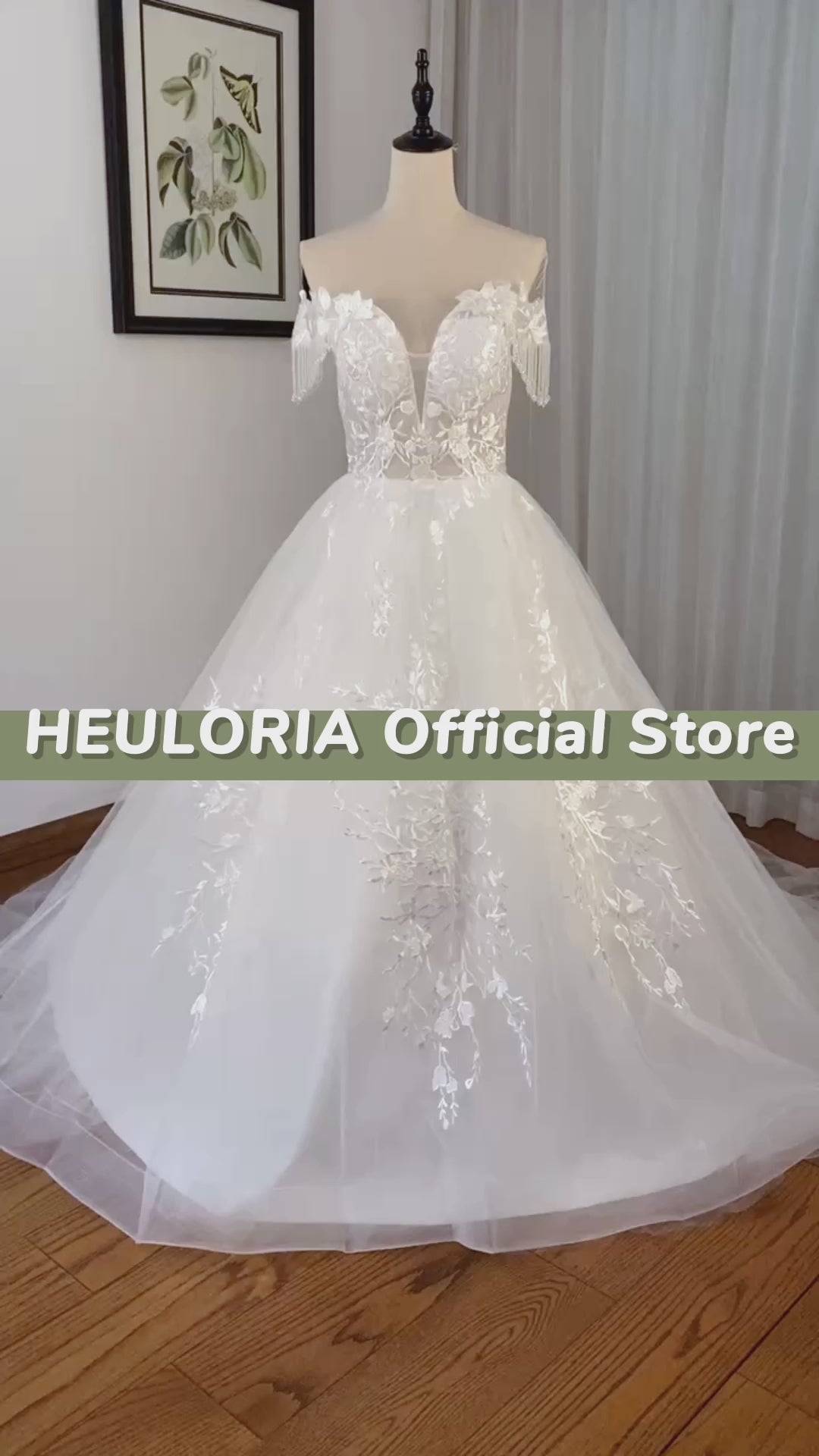 HEULORIA vintage Wedding Dress off shoulder lace applique beading bride dress plus size lace up robe de mariee court train BA-602
