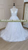 HEULORIA Elegant princess Wedding dress V neck long train lace applique bridal gown Robe De Mariee Wedding Bride Dress BA-609A
