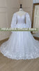 HEULORIA elegant Princess wedding dress long puff sleeve lace applique bride dress Robe De Mariee Wedding Bride Dress long train BA-624